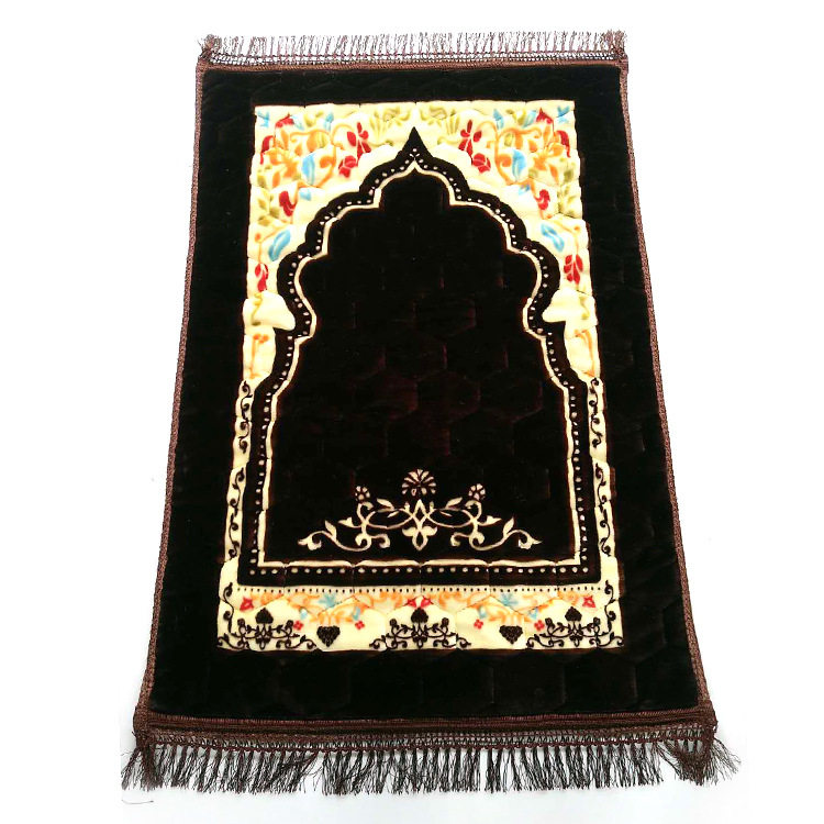 muslim prayer rug simply print polyester braided mat pouch