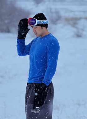 男士户外美利奴羊毛运动长袖T恤四针六线工艺徒步登山速干美丽诺t