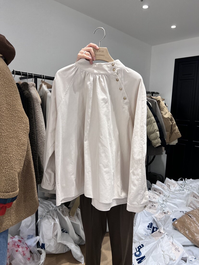 包邮VENIR-a韩国东大门代购2023秋季新款女装时尚气质高领上衣