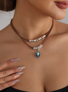 欧美跨境饰品经典西部牛仔风松石