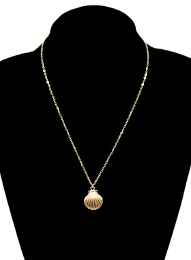 欧美跨境饰品海派几何扇贝项链女