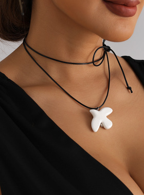 欧美跨境饰品极简风白色陶瓷和平