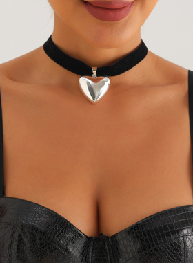 欧美跨境饰品简约冷淡风绒布爱心