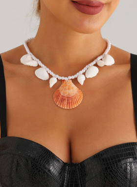 欧美跨境饰品度假风海边贝壳仿珍