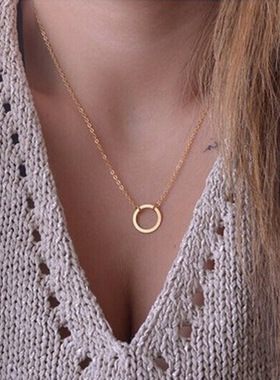 多层简约欧美风女式合金电镀项链