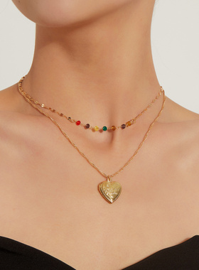 欧美跨境饰品时尚心形吊坠女项链