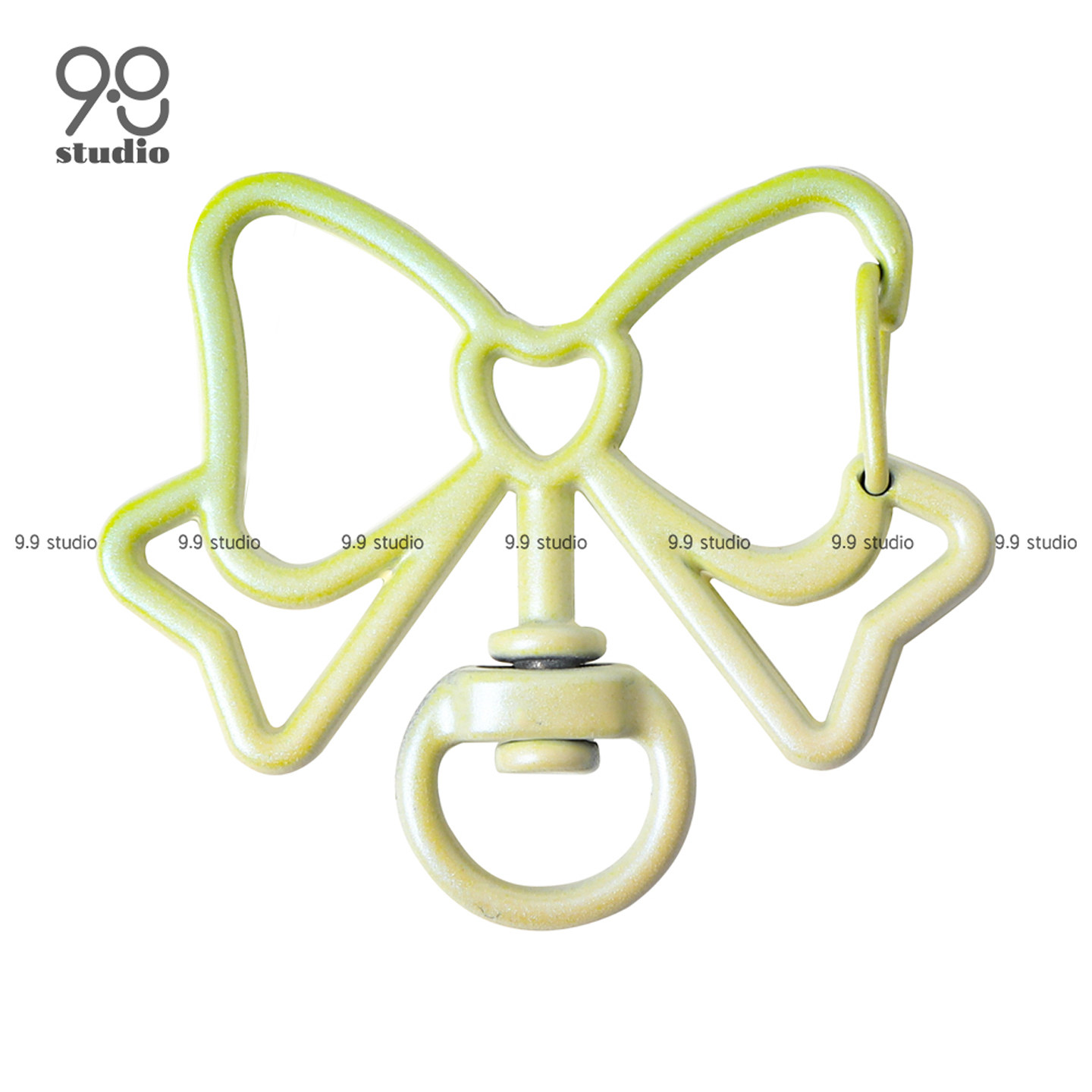 thumbnail for [9.9 Free Shipping] High Quality Alloy Gradient Hollow Bow Spring Buckle DIY Accessories Keychain