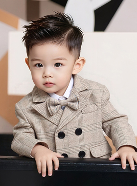 男宝宝周岁礼服秋冬男童小西装套装帅气花童婚礼主持儿童生日西服