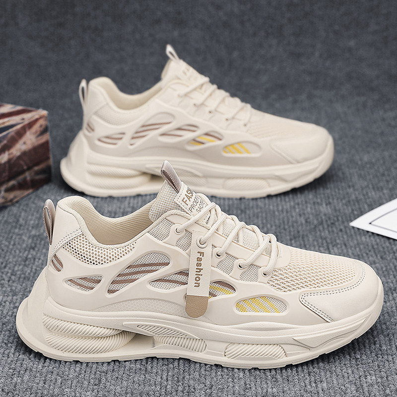 男鞋冬季2025新款网面轻便软底跑步运动鞋子秋季增高休闲老爹潮鞋