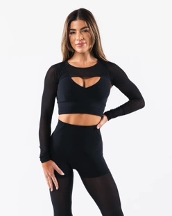 Alphalete 女健身运动上衣网眼袖套 MESH ASTOR LS