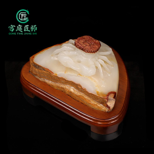 天然玉石螃蟹摆件高档客厅酒柜电视柜装 饰品办公室八方来财工艺品