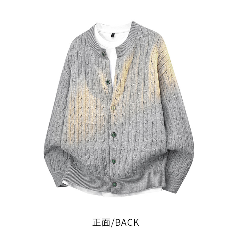 2025新款秋冬男装时尚纯色毛衣纽扣开衫男生韩版休闲复古港风上衣,男装,大码上装,淘宝优惠券,粉丝福利购,淘宝优惠卷