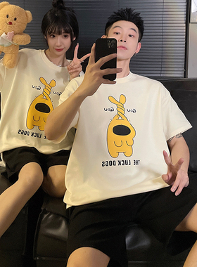 Kiai 可外穿情侣纯棉睡衣情侣夏季短袖短裤休闲家居服套装男女