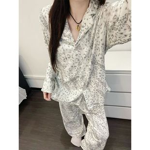 Kiai Pocket 家居服高级感轻奢豹纹德绒睡衣女士秋冬款网红长袖长