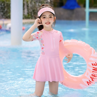 儿童泳衣女孩2026新款 备 分体中小大童防晒速干游泳训练专业游泳装