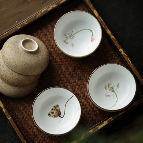 唐典中式手绘陶瓷品茗杯