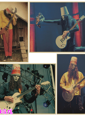Buckethead 桶哥 摇滚吉他海报牛皮纸装饰画酒吧琴行卧室挂画贴画