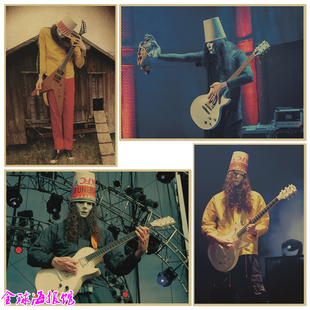 Buckethead 桶哥 摇滚吉他海报牛皮纸装饰画酒吧琴行卧室挂画贴画