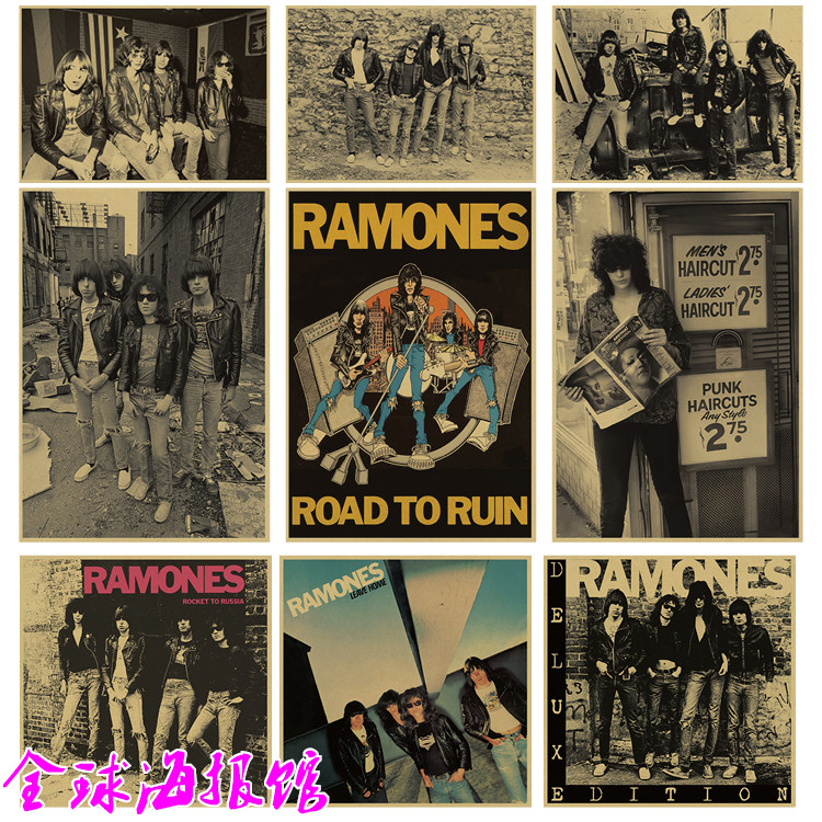 摇滚乐队复古怀旧风牛皮纸海报