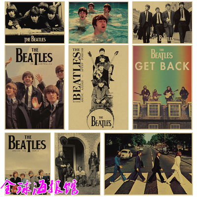 TheBeatles披头复古牛皮纸海报