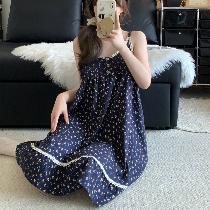 睡裙女士夏季吊带胸垫甜美可爱