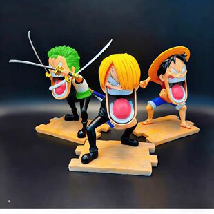 海贼王饥饿三人组路飞索隆山治机箱摆件送男友生日毕业男生礼物