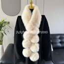 新款 保暖气质百搭毛领护颈毛毛球毛绒围脖 仿狐狸毛皮草围巾女冬季