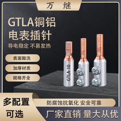 电表铜铝插针GTLA-10/16/25/35/50平方铜铝过渡接线端子铜线接头