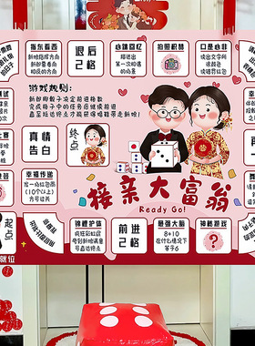 结婚接亲游戏道具创意大富翁游戏毯整蛊新郎结婚堵门婚庆用品套装
