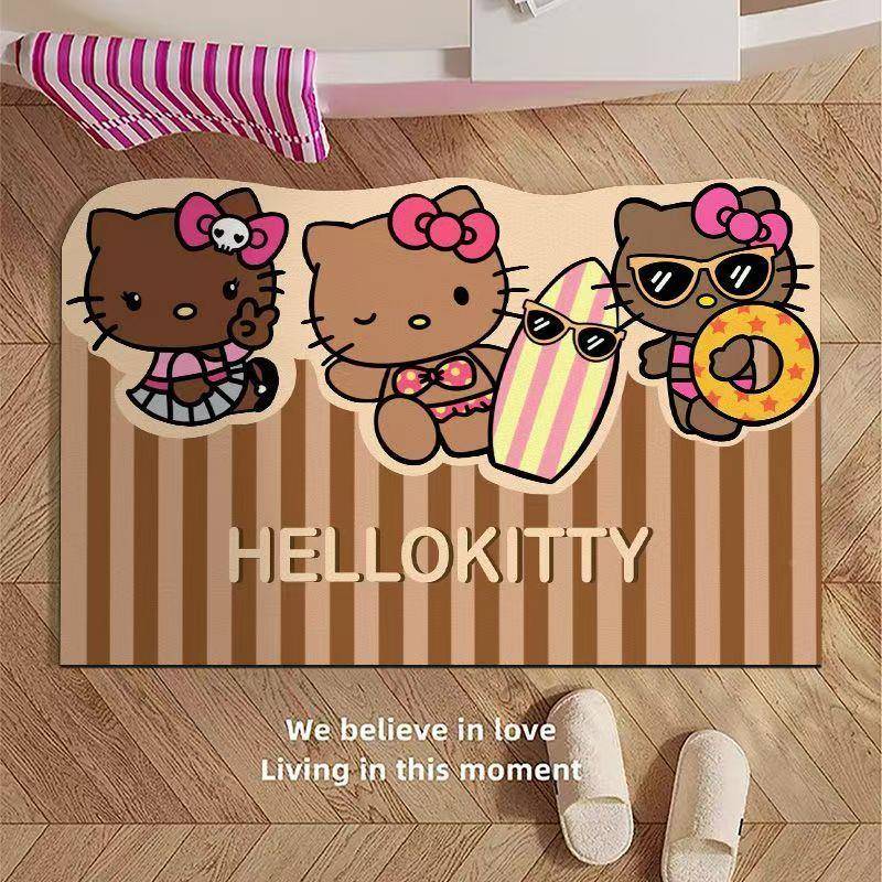 覆古豹纹elloKitt生FFAy浴室硅藻吸水地垫所防滑脚厕垫H卡通卫间