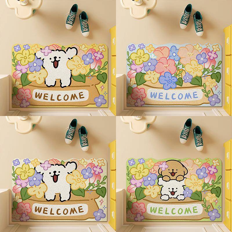 卡通狗地入垫户门垫丝进门门blm233口门外家小用防滑除尘可裁剪圈