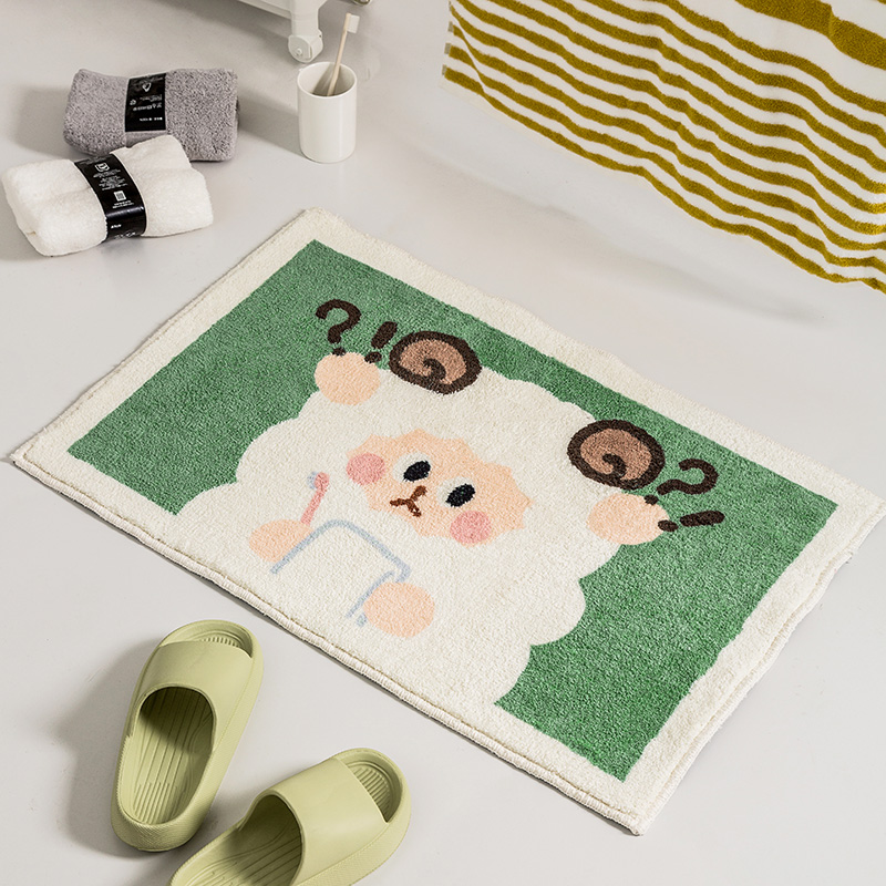 可爱卫生间门口可吸水地垫浴室门口吸水地垫卡通防滑地垫子可机洗