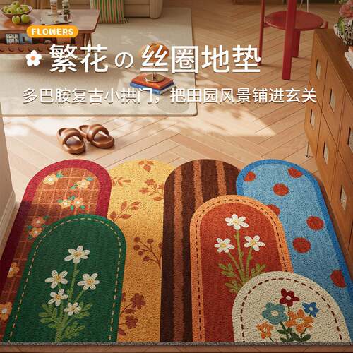 中古多巴胺丝圈入户门地垫2026新款异形进门垫玄关大门口防滑脚垫