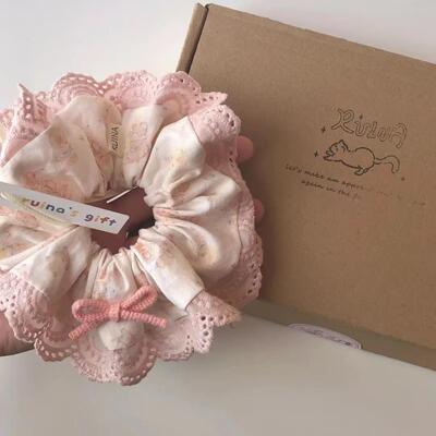 日系可爱网红甜美洋气蕾丝边发绳