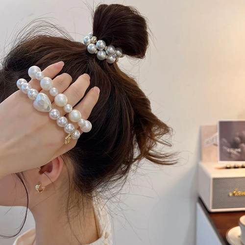 新款白月光珍珠链式发圈头绳女生高级感扎头发皮筋优雅气质发绳