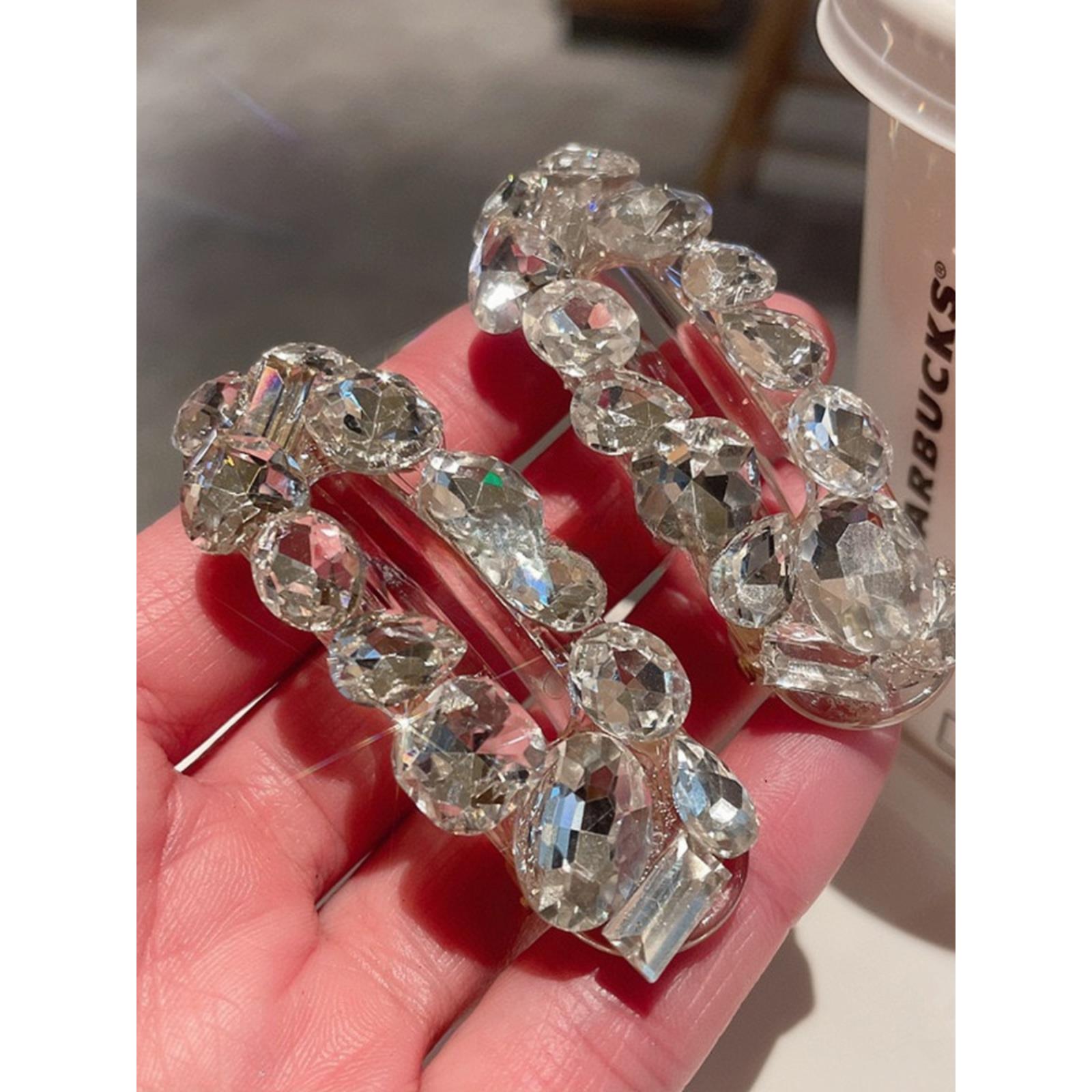 韩版闪钻水晶发夹轻奢刘海夹女碎发侧边夹发卡后脑勺网红发饰