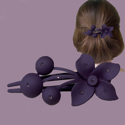 新款樱桃抓夹发夹女盘发后脑勺网红头饰水钻发卡子韩国大号鸭嘴夹