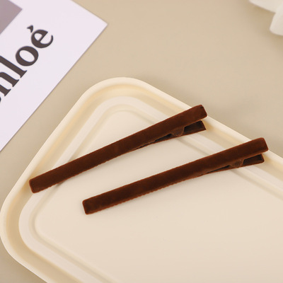 ins~发夹一字夹边夹植绒发卡