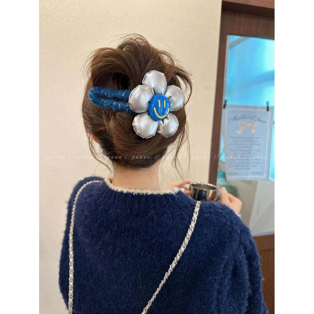 洋气~高级感超大花朵鸭嘴夹子头饰发夹后脑勺盘发抓夹女2025新款