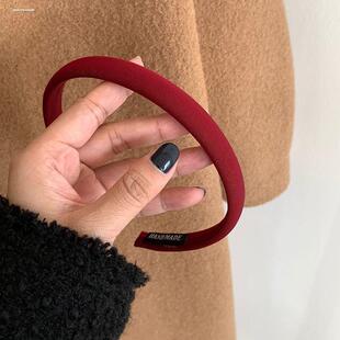 发箍细边简约细款头箍加厚港风优雅复古斜纹经典丝绸流行不勒头