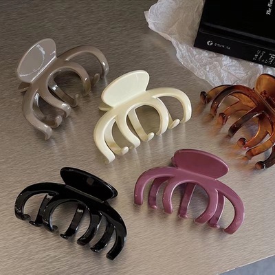 新款网红气质发夹大号南瓜盘发抓夹女后脑勺简约高马尾鲨鱼夹头饰