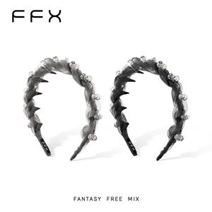 弗弗西FFX简约时尚网纱齿梳发箍晨曦沙雾日常外戴高颅顶发卡头饰