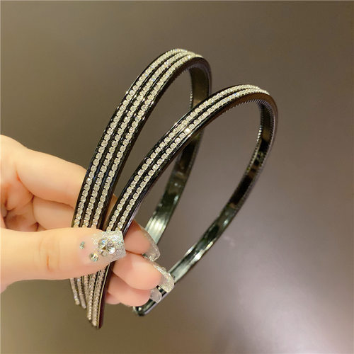 韩国发卡女发箍成人发夹水钻带齿洗脸细头箍简约百搭发捆发饰头饰