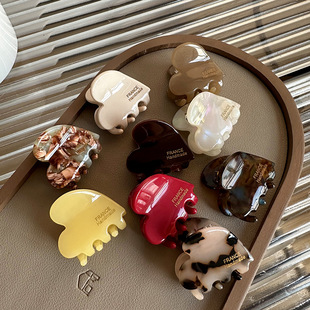 精致简约小号爱心抓夹进口醋酸刘海发夹卡子鲨鱼夹韩国顶夹头饰