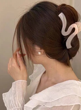 亚克力材质加大号大发量抓夹波浪几何形状头发多后脑勺鲨鱼夹