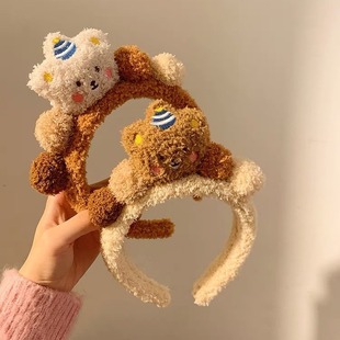 多巴胺发饰可爱小熊洗脸发箍女化妆发饰发捆头箍头饰秋冬新款头箍