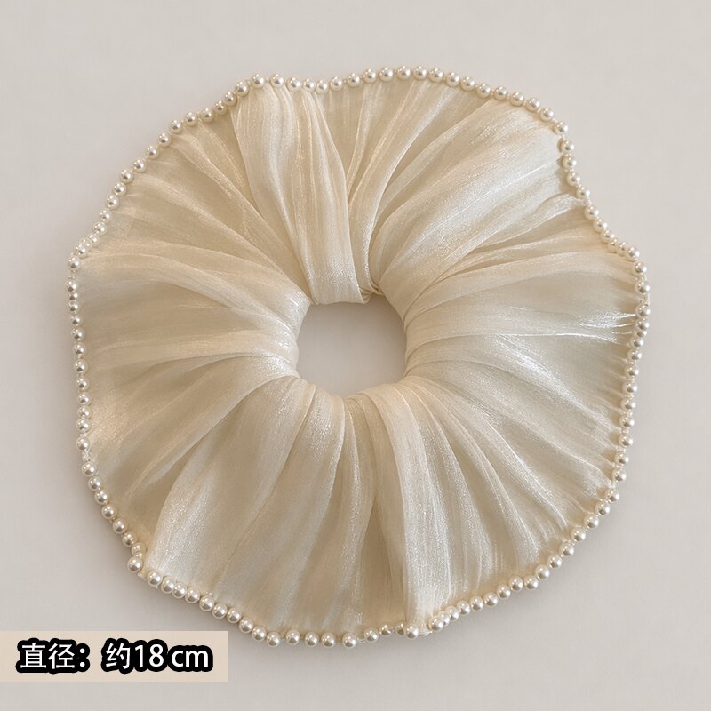 高级感加大号珍珠大肠发圈女气质扎头发丸子头皮筋低马尾发绳头绳