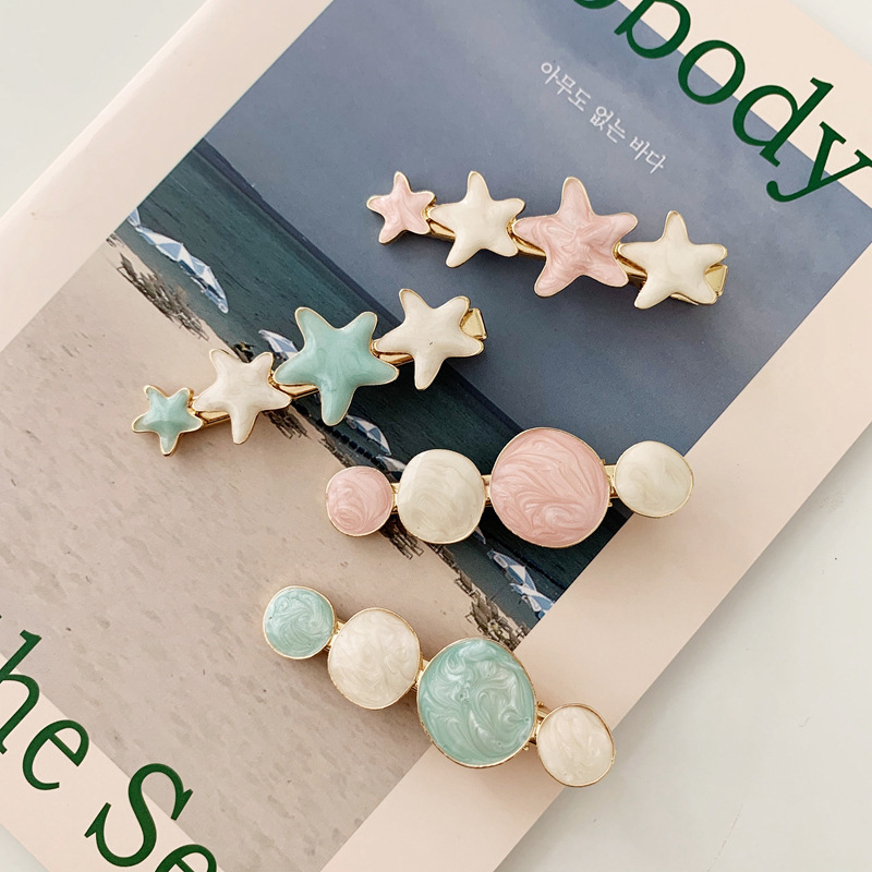 ins~奶油色发夹星星发夹