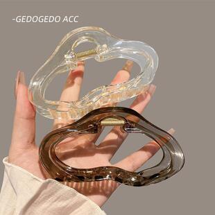 高级感大号云朵发夹女后脑勺气质发卡鲨鱼夹发量多透明头发抓夹女