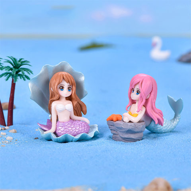 海洋水族箱贝壳美人鱼微景观鱼缸装饰小摆件造景配件